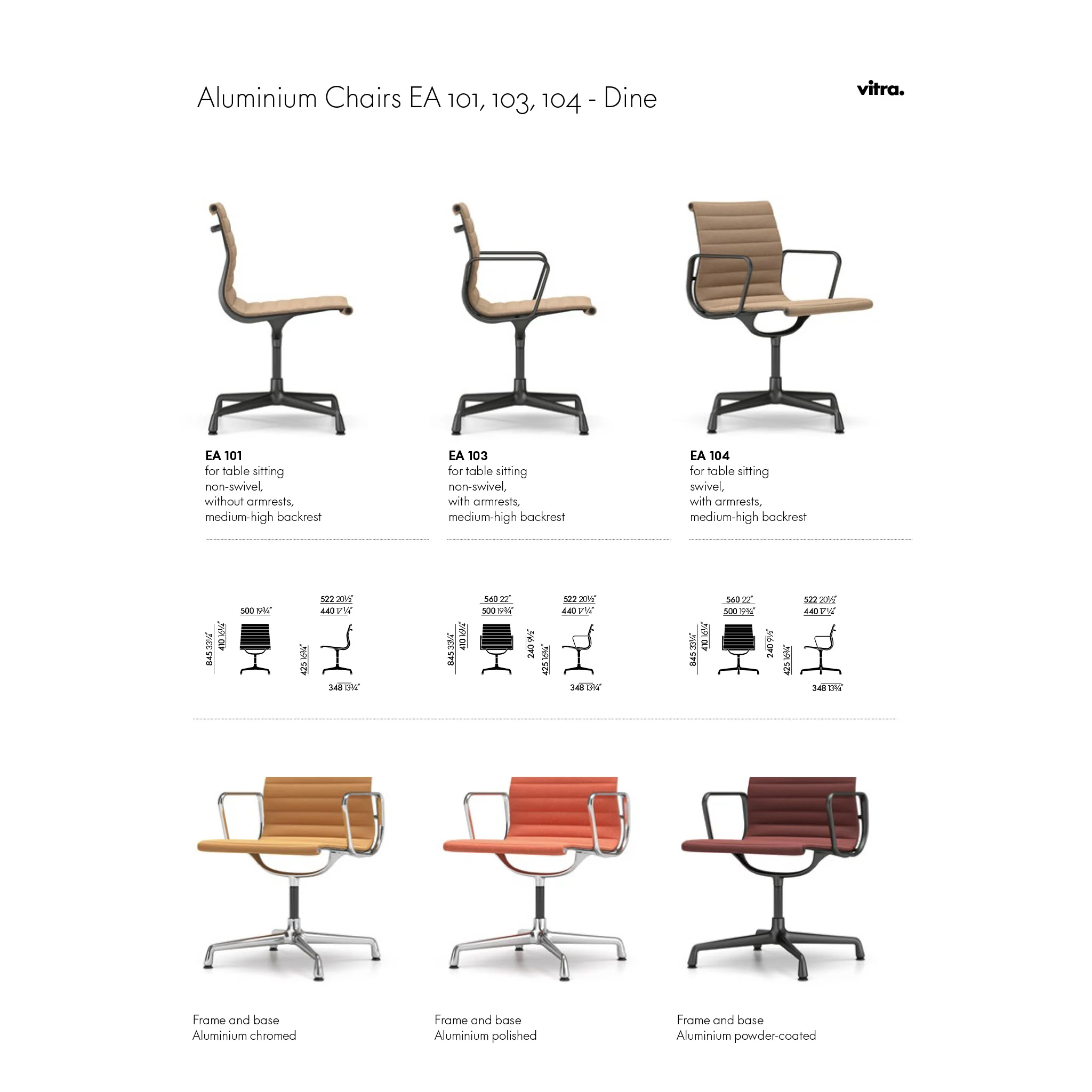 Aluminium Dining Armchair EA 103 & EA 104 by Vitra - Image 2