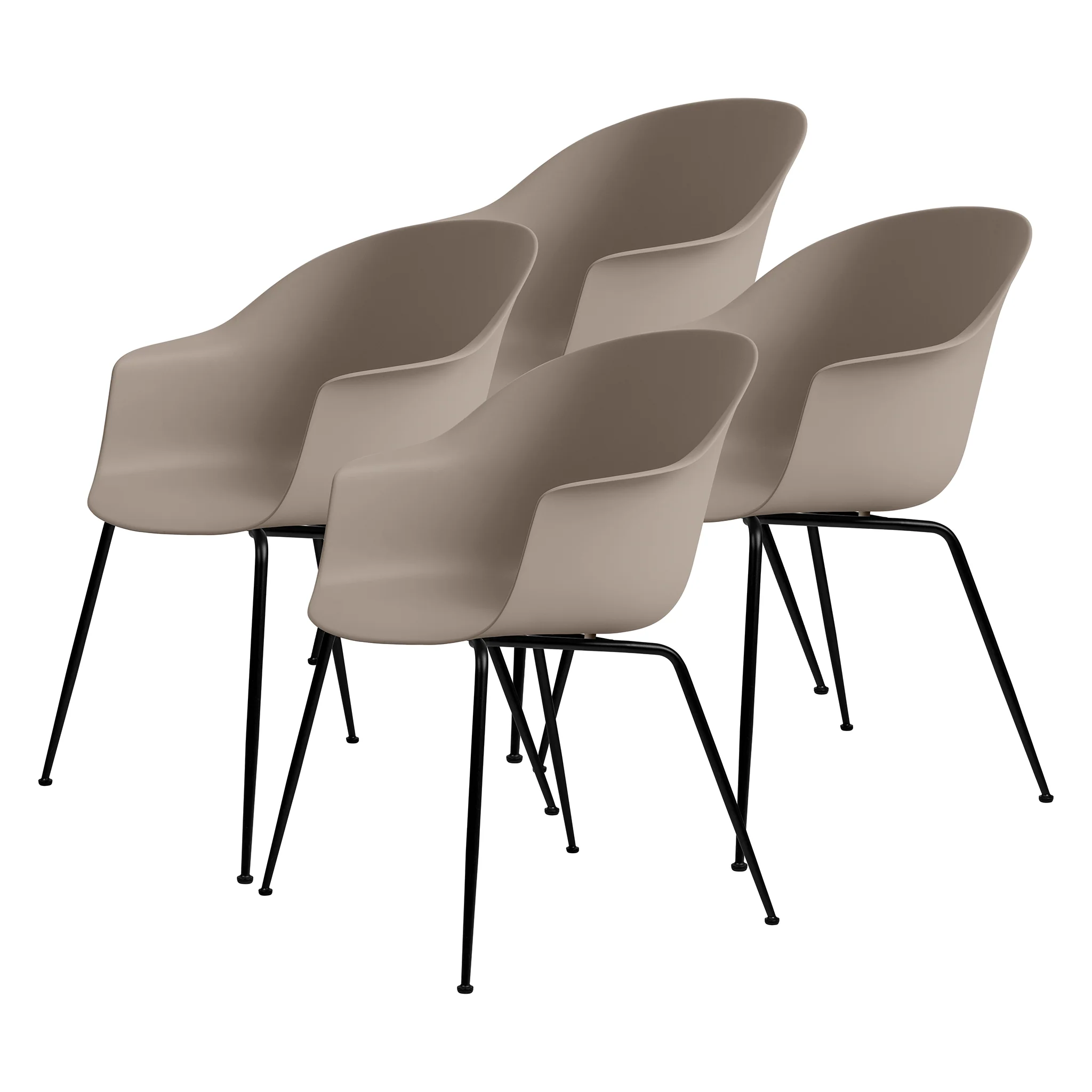 Bat Recycled Dining Chair Conic Base by Gubi - Image 6