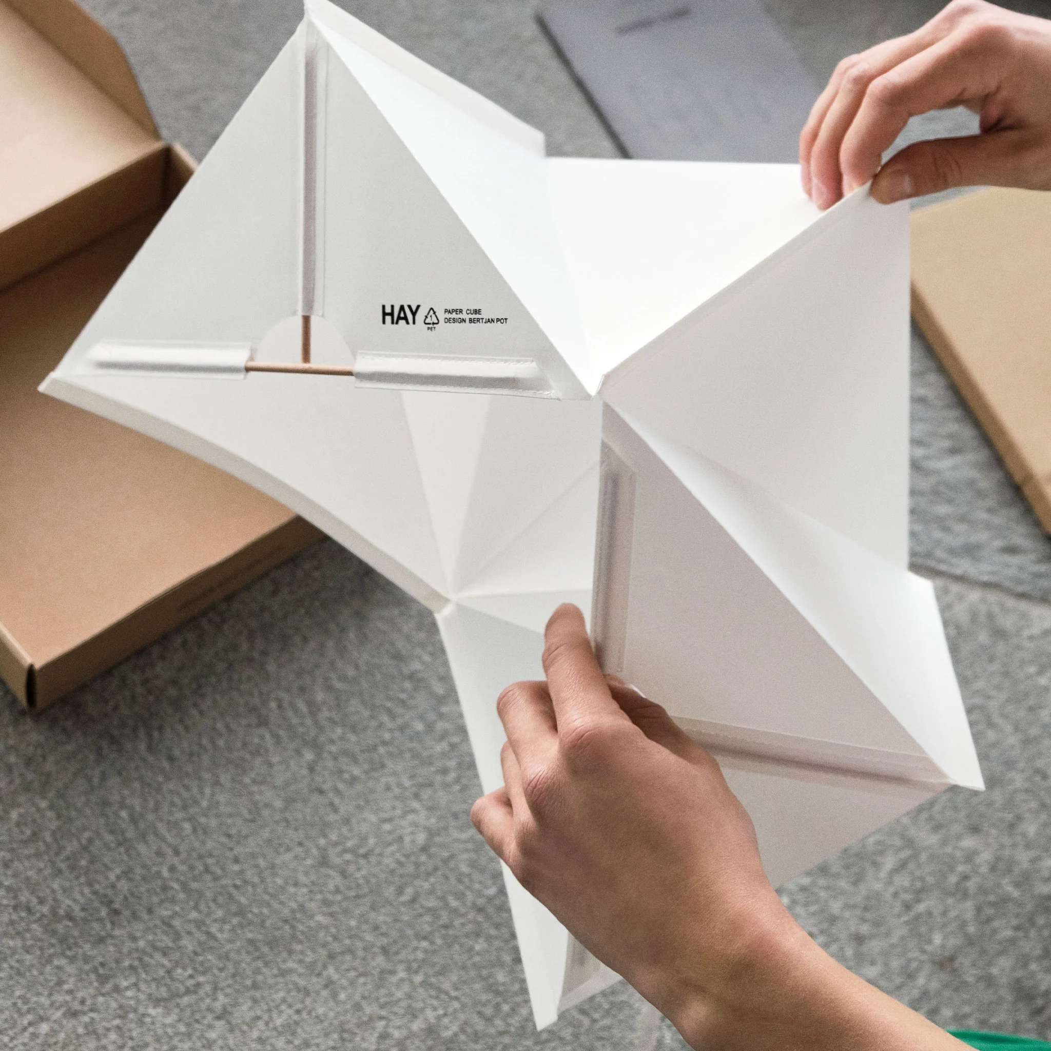 Paper Cube Table Lamp By Bertjan Pot for Hay - Image 4