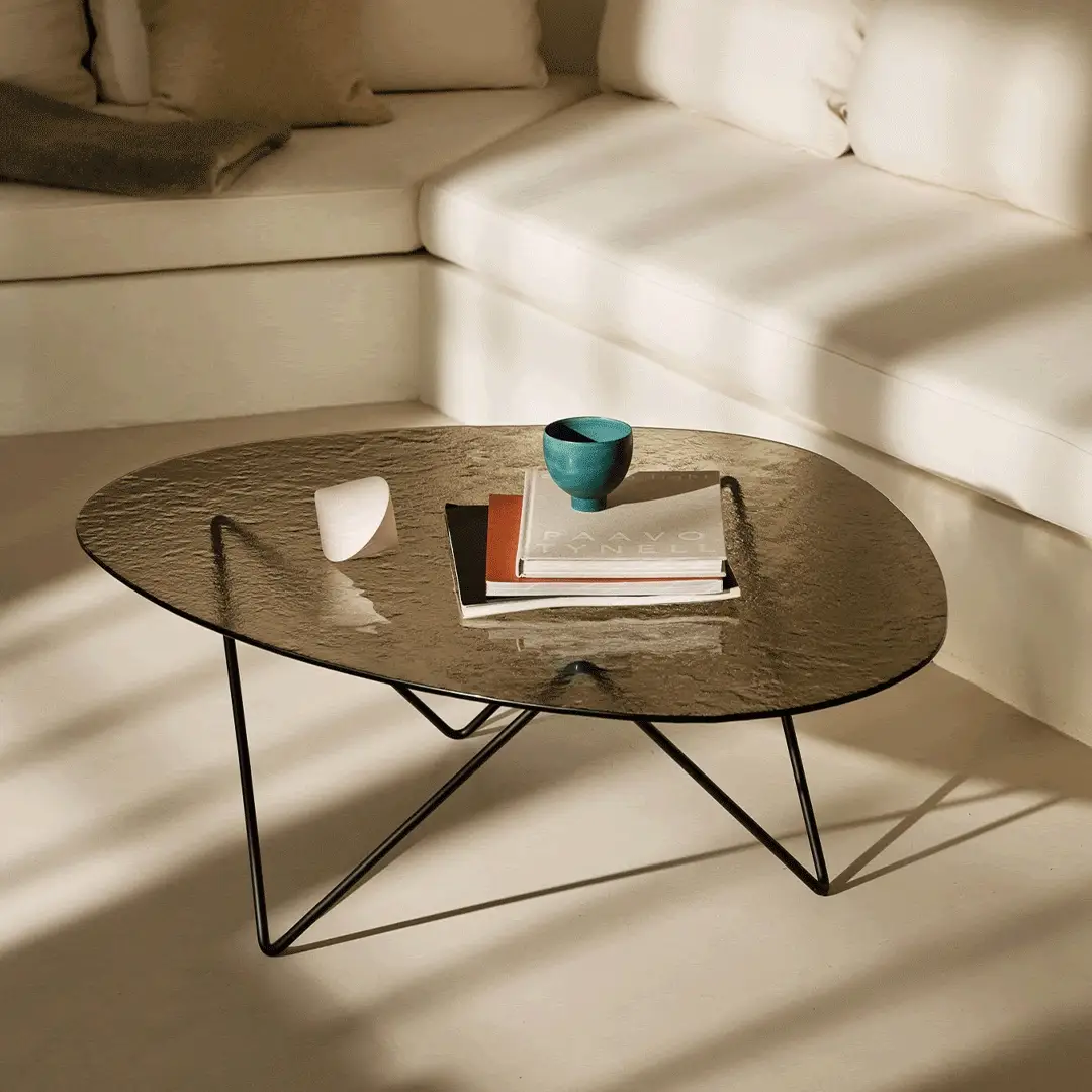 Pedrera Coffee Table - Textured Glass by Gubi - Image 2