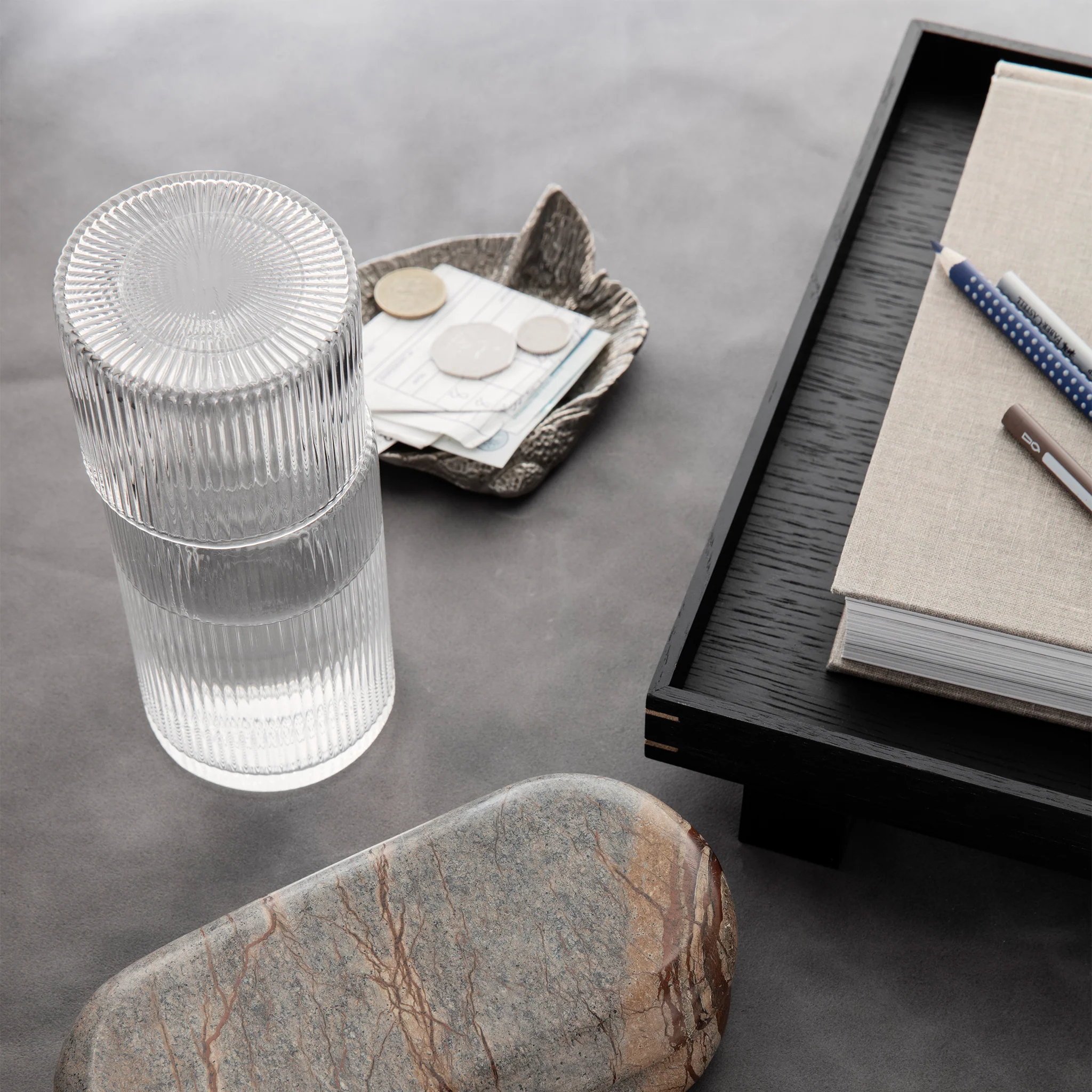 Small Ripple Carafe Set with Glass By Ferm Living - Image 3