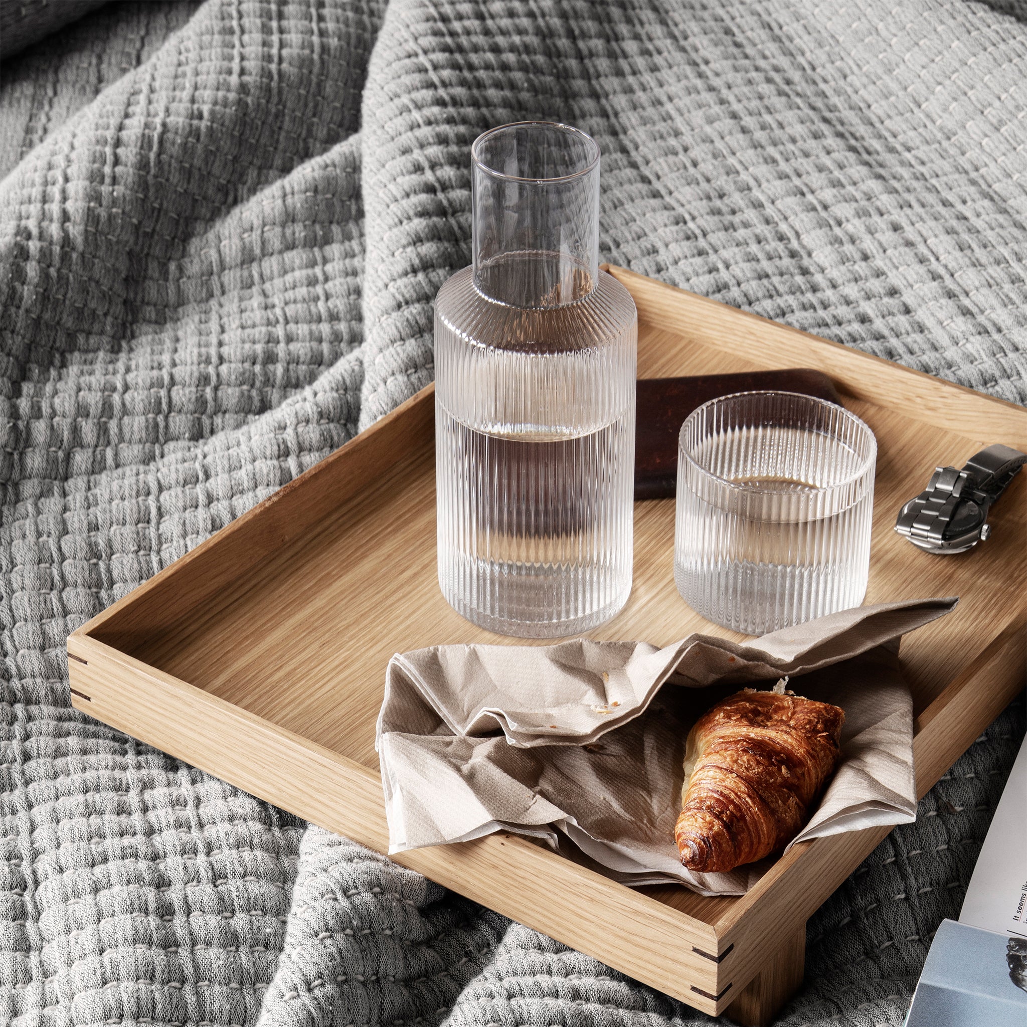 Small Ripple Carafe Set with Glass By Ferm Living - Image 4