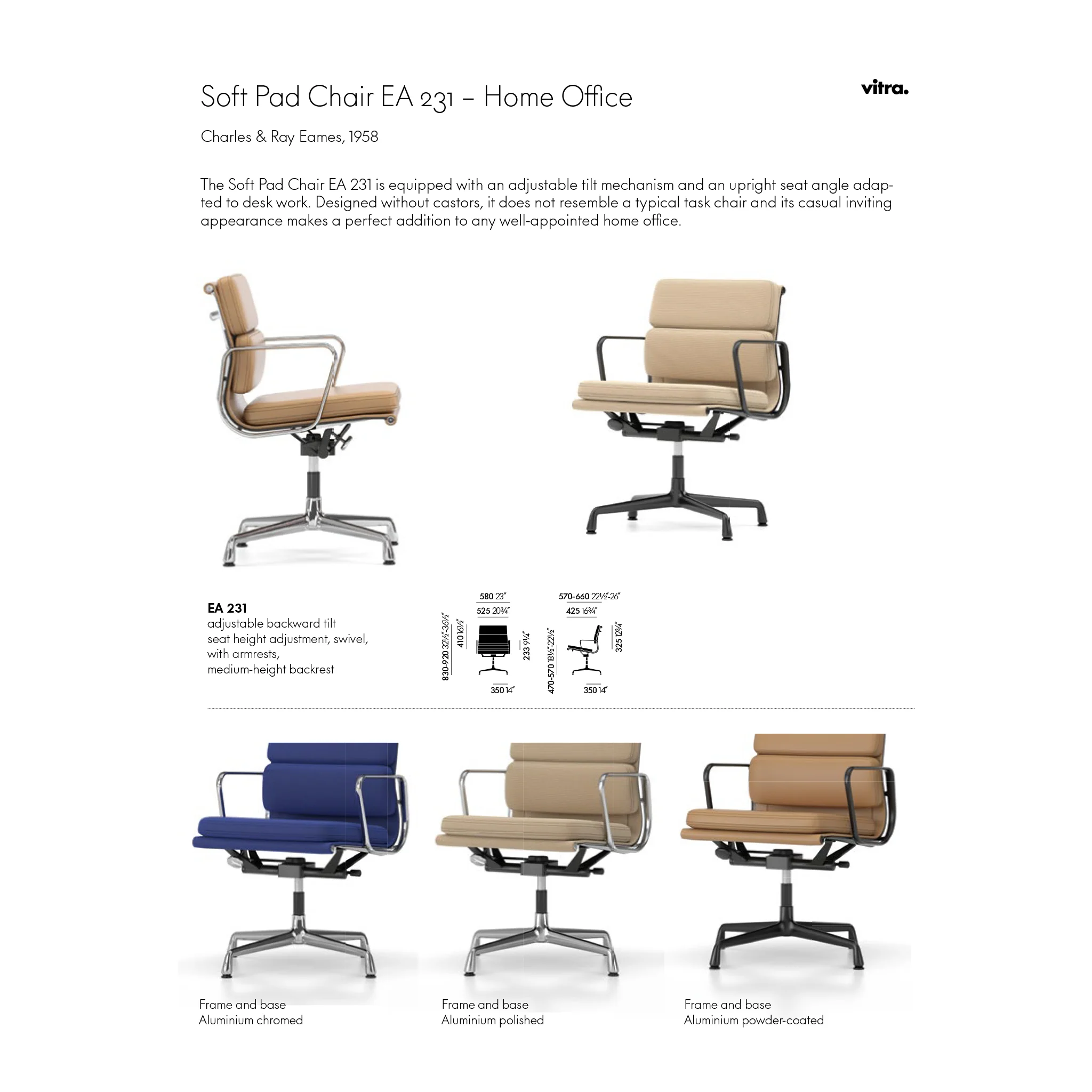 Soft Pad Home Office Chair EA 231 by Vitra - Image 3